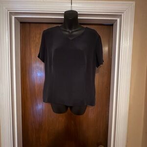 Talbots Pure Silk Black Blouse - Size 10